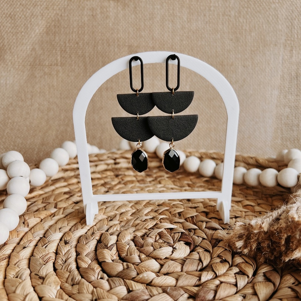 Clay Semi-Circle Dangle Earrings